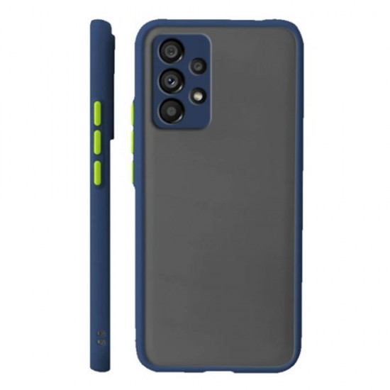 Samsung Galaxy A33 5G Dark Blue Bumper Silicone Gel Case With Camera Protector