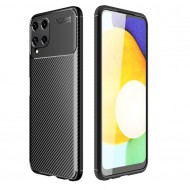 Capa Silicone Gel Carbon Samsung Galaxy A22 4g/M22 4g Preto Auto Focus Vennus Com Protetor De Câmera