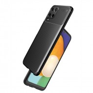 Capa Silicone Gel Carbon Samsung Galaxy A22 4g/M22 4g Preto Auto Focus Vennus Com Protetor De Câmera