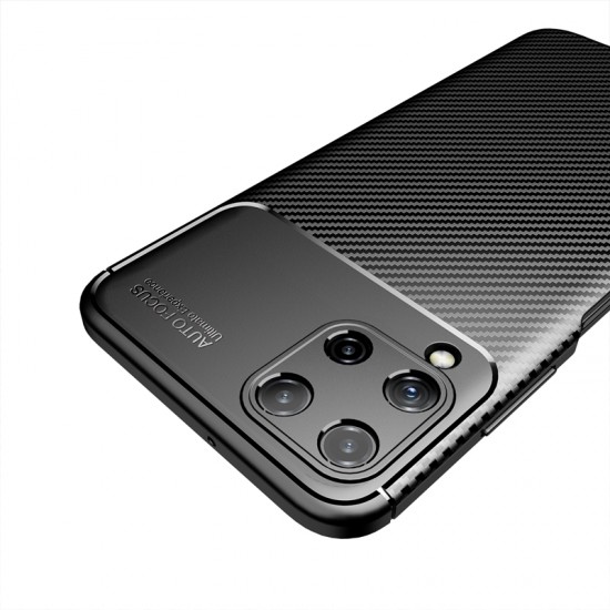 Samsung Galaxy A22 4G/M22 4G Black Auto Focus Vennus Carbon Silicone Gel Case With Camera Protector Samsung Galaxy A22 4G/M22 4G Black Auto Focus Vennus Carbon Silicone Gel Case With Camera Protector