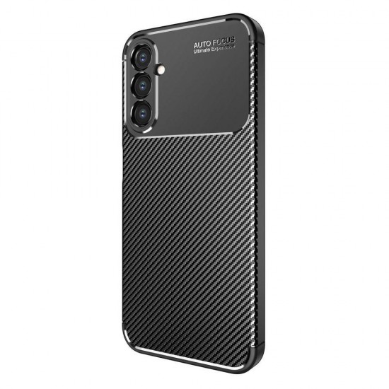 Capa Silicone Gel Carbon Samsung Galaxy A14 5g Preto Auto Focus Vennus Com Protetor De Câmera