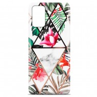 Silicone Gel Case With Design Samsung Galaxy A41 White Cosmo Flowers