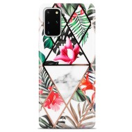 Silicone Gel Case With Design Samsung Galaxy A41 White Cosmo Flowers
