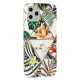 Silicone Gel Case With Design Samsung Galaxy A21s White Cosmo Castanho Flor Marmore