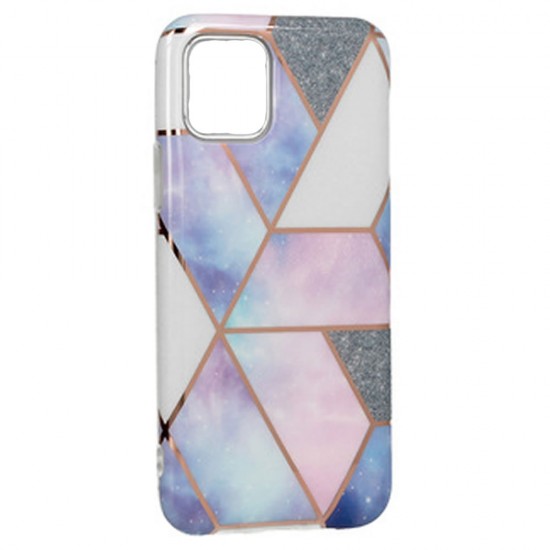 Silicone Gel Case With Design Samsung Galaxy A41 Purple Cosmo Marble