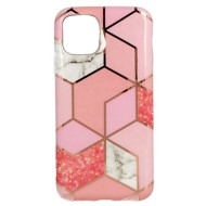 Samsung Galaxy A41 Pink With Cosmo Marble Design Silicone Gel Case