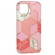 Samsung Galaxy A41 Pink With Cosmo Marble Design Silicone Gel Case