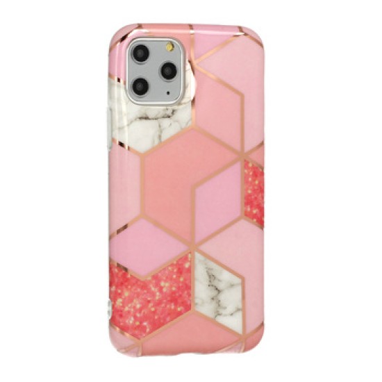 Silicone Gel Case With Design Samsung Galaxy A21s Pink Cosmo Marmore