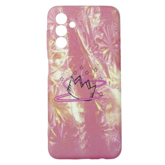 Capa Silicone Gel Com Desenho Samsung Galaxy A13 5g Rosa Coroa Com Protetor De Câmera