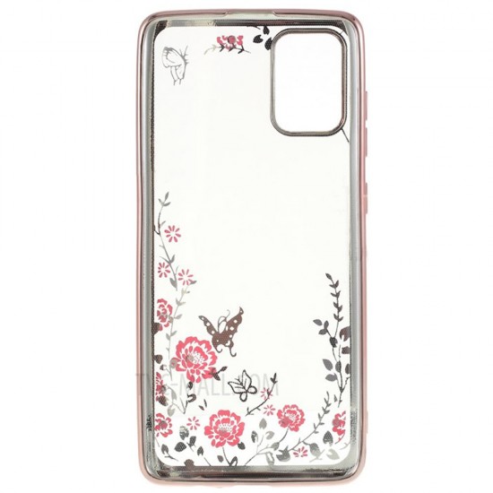 Capa Silicone Gel Com Desenho Flor Samsung Galaxy A71 Rosa