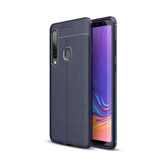 Capa Silicone Gel Com Padrão Couro Samsung Galaxy A9 2018 Azul Capa Silicone Gel Com Padrão Couro Samsung Galaxy A9 2018 Azul