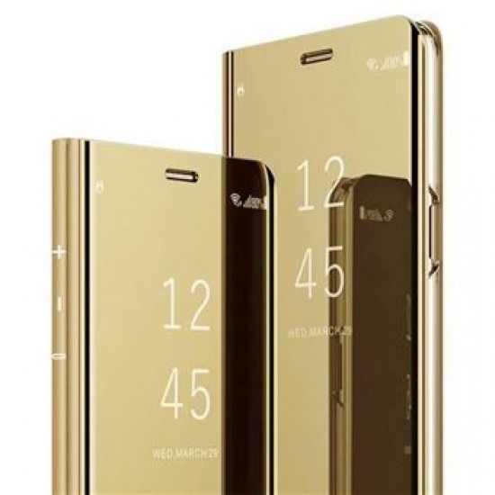 Flip Cover Case Clear View Samsung Galaxy Note 10 Gold