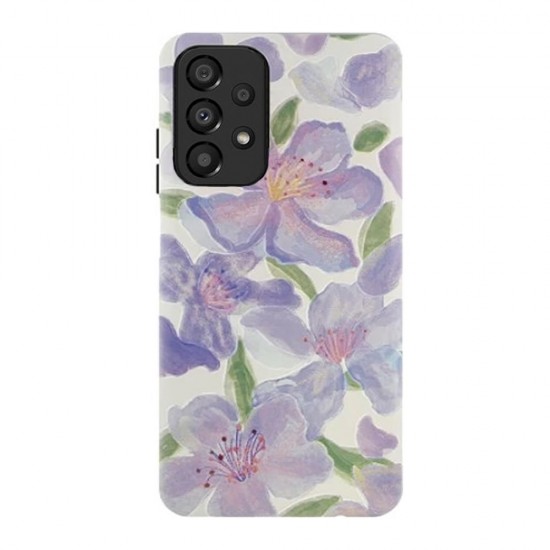 Capa Silicone Tpu Samsung Galaxy A33 Roxo Flores Capa Silicone Tpu Samsung Galaxy A33 Roxo Flores