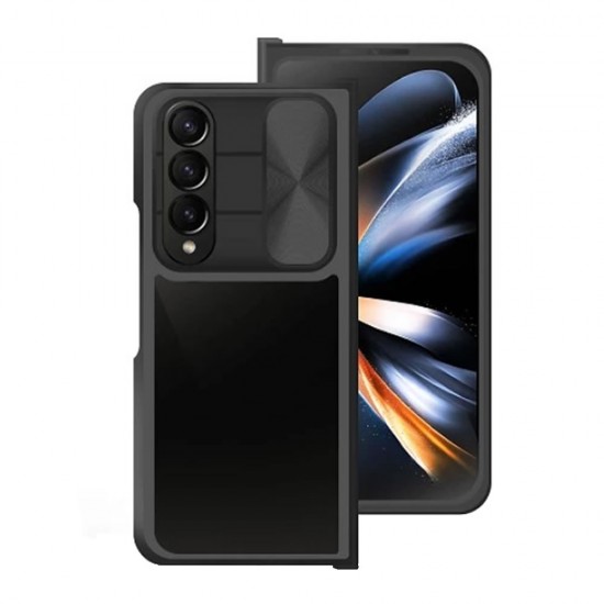 Samsung Galaxy Z Fold 4 Black With Sliding Window TPU Silicone Case