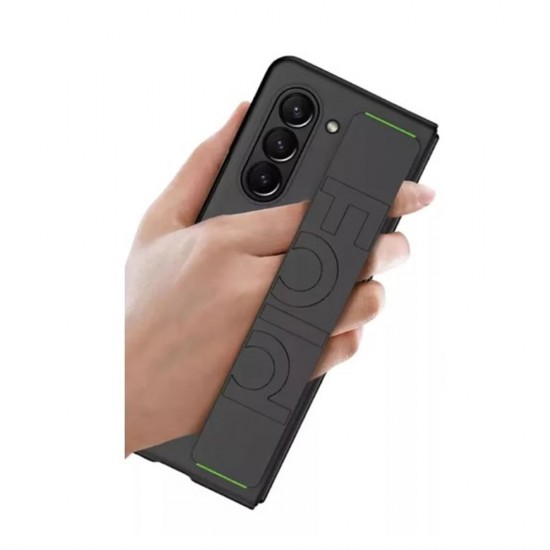 Capa Silicone Tpu Samsung Galaxy Z Fold6 Preto Com Suporte De Mão Capa Silicone Tpu Samsung Galaxy Z Fold6 Preto Com Suporte De Mão