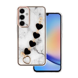 Capa Silicone Tpu Samsung Galaxy A55 5g Branco Com Protetor De Câmera E Corrente Design 6