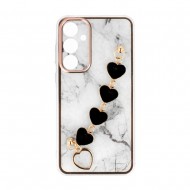 Capa Silicone Tpu Samsung Galaxy A55 5g Branco Com Protetor De Câmera E Corrente Design 6