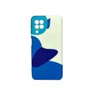 Capa Silicone Tpu Samsung Galaxy A22 4g Azul Estampa Abstracta