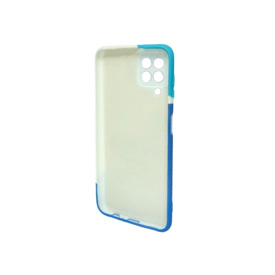 Capa Silicone Tpu Samsung Galaxy A22 4g Azul Estampa Abstracta