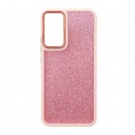 Samsung Galaxy A34 Pink Elektro Silicone TPU Case With Removable Glitter