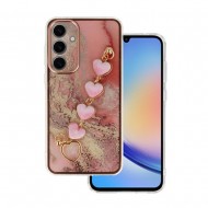 Capa Silicone Tpu Samsung Galaxy A55 5g Rosa Com Protetor De Câmera E Corrente Design 6