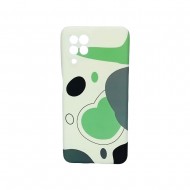 Capa Silicone Tpu Samsung Galaxy A22 4g Verde Estampa Abstracta