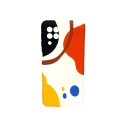 Samsung Galaxy A22 4G Orange With Abstract Pattern Silicone TPU Case