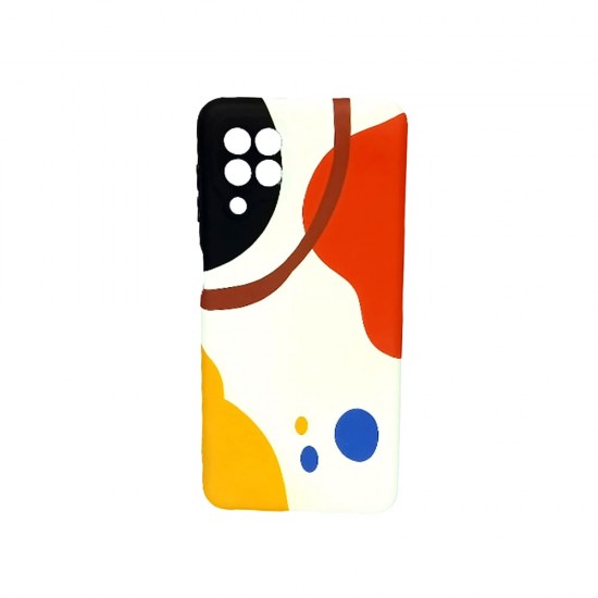 Capa Silicone TPU Samsung Galaxy A22 4G Laranja Com Estampa Abstracta