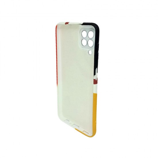 Capa Silicone TPU Samsung Galaxy A22 4G Laranja Com Estampa Abstracta