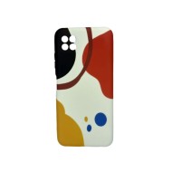 Samsung Galaxy A22 5G Orange With Abstract Pattern Silicone TPU Case
