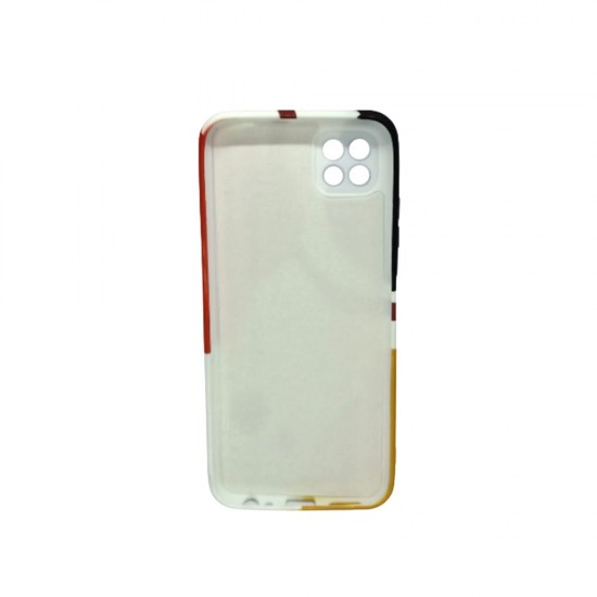 Capa Silicone TPU Samsung Galaxy A22 5G Laranja Com Estampa Abstracta