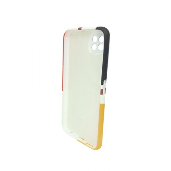 Capa Silicone TPU Samsung Galaxy A22 5G Laranja Com Estampa Abstracta