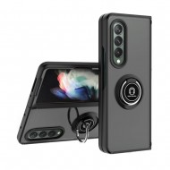 Samsung Galaxy Z Fold4 Black TPU Silicone Case With Magnetic Finger Ring