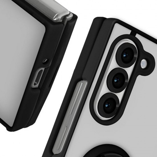 Capa Silicone Tpu Com Anel De Dedo Magnético Samsung Galaxy Z Fold6 Preto Capa Silicone Tpu Com Anel De Dedo Magnético Samsung Galaxy Z Fold6 Preto
