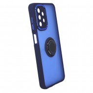 Capa Silicone Tpu Com Anel De Dedo Magnético Samsung Galaxy A13 4g A135/A137 Azul Com Protetor De Câmera Elektro
