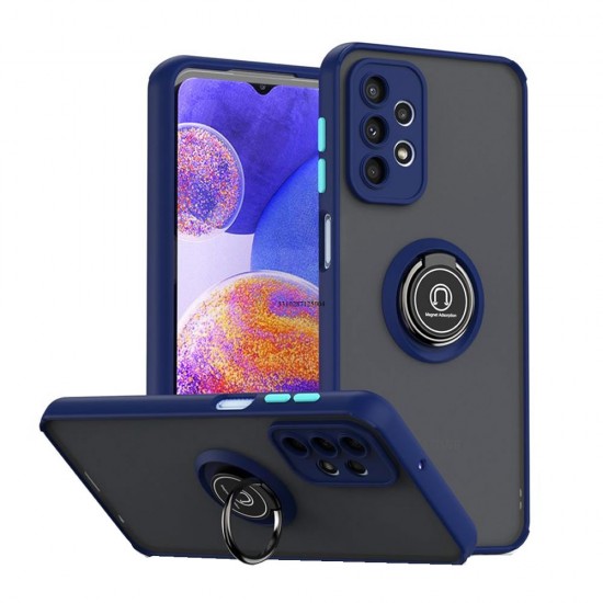 Capa Silicone Tpu Com Anel De Dedo Magnético Samsung Galaxy A23 5g Azul Fosco Com Protetor De Câmera Capa Silicone Tpu Com Anel De Dedo Magnético Samsung Galaxy A23 5g Azul Fosco Com Protetor De Câmera