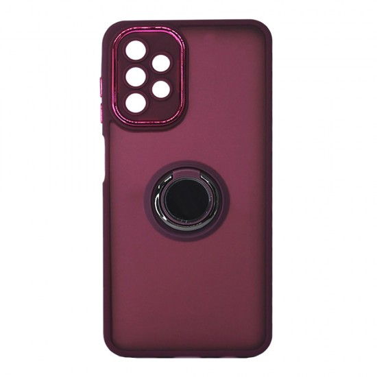 Capa Silicone Tpu Com Anel De Dedo Magnético Samsung Galaxy A13 4g A135/A137 Roxo Com Protetor De Câmera Elektro