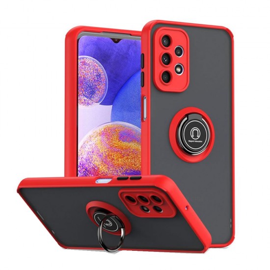 Capa Silicone Tpu Com Anel De Dedo Magnético Samsung Galaxy A23 5g Vermelho Fosco Com Protetor De Câmera Capa Silicone Tpu Com Anel De Dedo Magnético Samsung Galaxy A23 5g Vermelho Fosco Com Protetor De Câmera