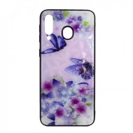 Samsung Galaxy A10S Purple Tpu With Crystal Pattern Butterflies Silicone Case