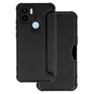 Capa Flip Cover Xiaomi Redmi A1 Preto Razor Carbon Com Protetor De Câmera