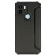 Xiaomi Redmi A1 Black Razor Carbon Flip Cover Case With Camera Protector