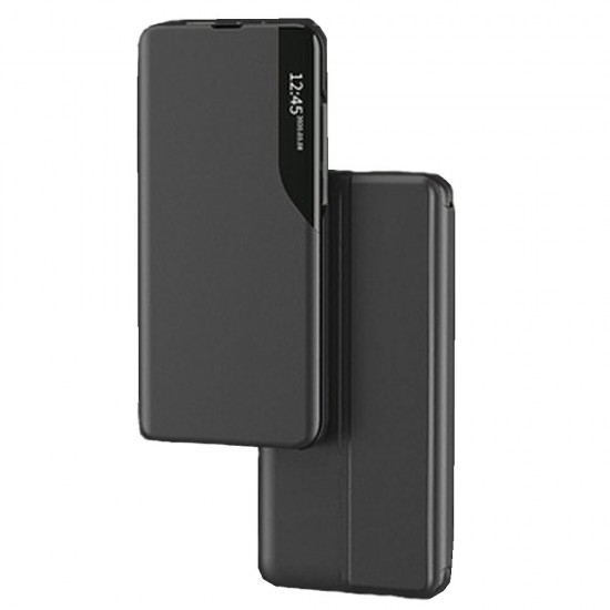 Capa Flip Cover Smart View Xiaomi 12/12x Preto Com Protetor De Câmera