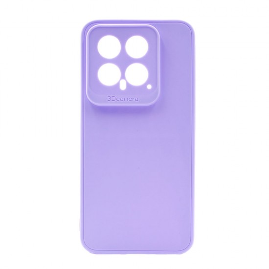 Capa Silicone Gel Xiaomi 14 Lilás Com Protetor De Câmera 3d