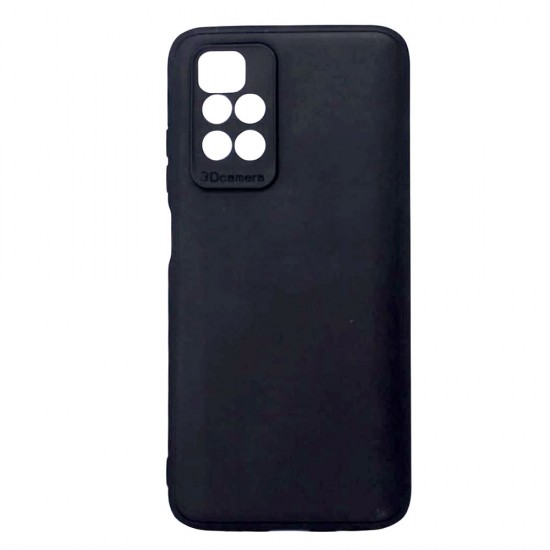 Capa Silicone Xiaomi Redmi 10 Preto Com Protetor De Câmera 3d