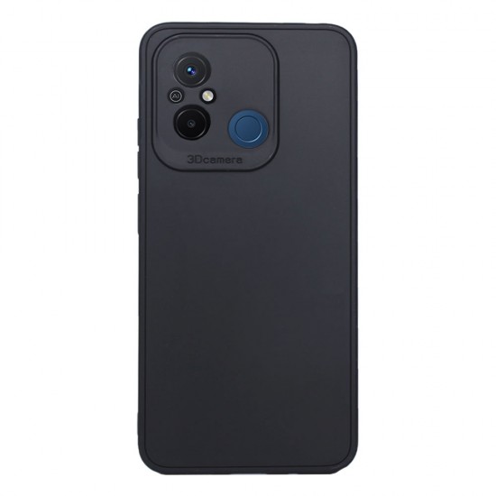 Capa Silicone Xiaomi Redmi 12c Preto Com Protetor De Câmera 3d