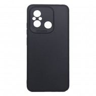 Capa Silicone Xiaomi Redmi 12c Preto Com Protetor De Câmera 3d