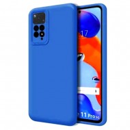 Capa Silicone Xiaomi Redmi Note 11 Pro Azul Com Protetor De Câmera