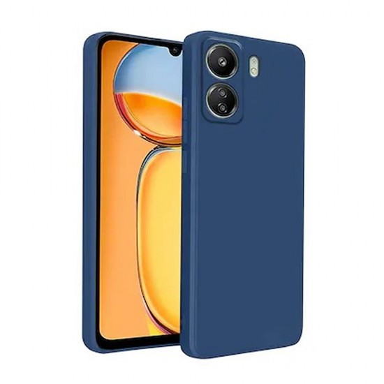 Capa Silicone Xiaomi Redmi 13c 4g Azul Escuro Com Protetor De Câmera