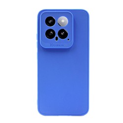 Capa Silicone Xiaomi 14 Azul Com Protetor De Câmera 3d