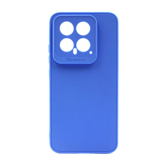 Capa Silicone Gel Xiaomi 14 Azul Com Protetor De Câmera 3d